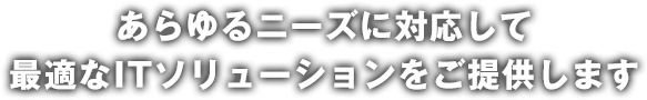 あらゆるニーズに対応して最適なITソリューションをご提供します